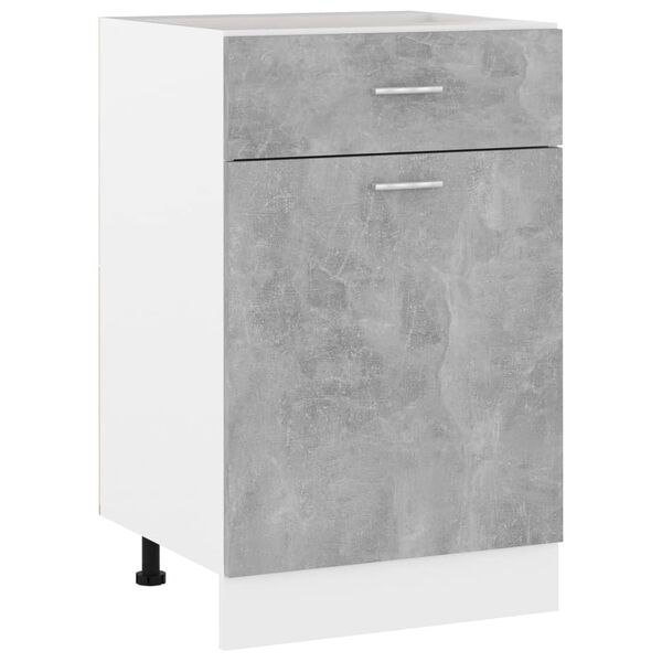 vidaXL Armoire à tiroirs "Lyon" Gris béton 50 x 46 x 81,5 cm Bois d'ingénierie