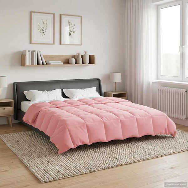 vidaXL Duvet complet toute l'ann&eacute;e Rose 240 x 260 cm Microfibre