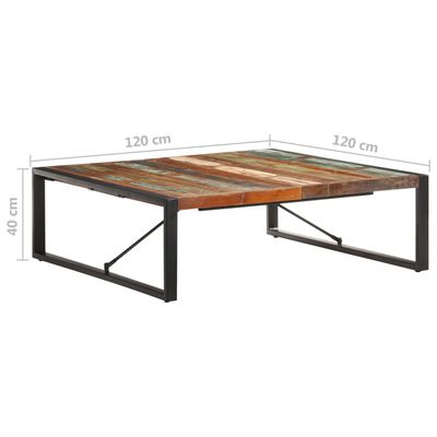 vidaXL Table basse 120x120x40 cm Bois de récupération massif