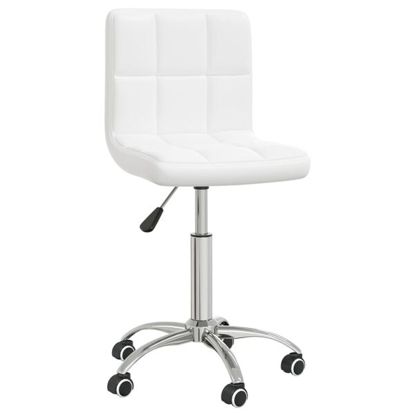 vidaXL Chaise pivotante de salle à manger Blanc Similicuir