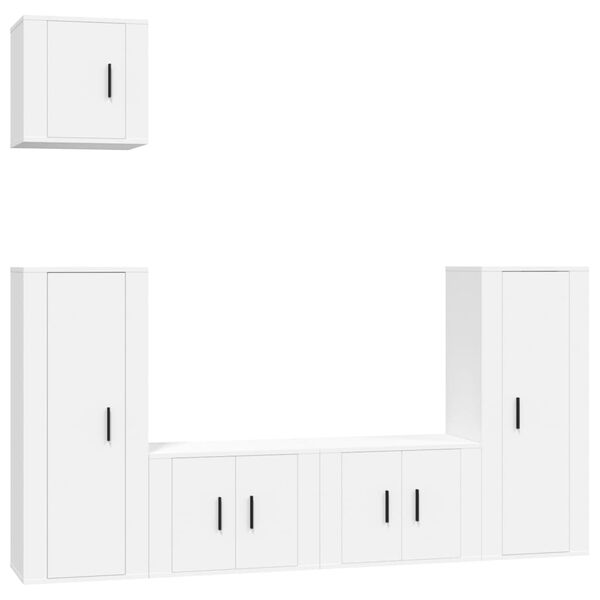 vidaXL Ensemble de meubles TV 5 pcs Blanc Bois d'ing&eacute;nierie