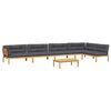 vidaXL Salon palette de jardin avec coussins 6pcs bois d'acacia massif