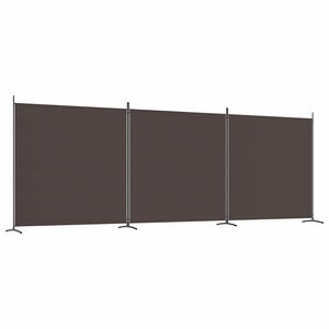 vidaXL Cloison de s&eacute;paration 3 panneaux Marron 525x180 cm Tissu