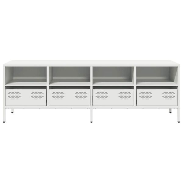 vidaXL Meuble TV blanc 135x39x43,5 cm acier lamin&eacute; &agrave; froid
