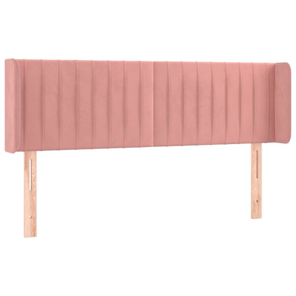 vidaXL T&ecirc;te de lit avec oreilles Rose 147x16x78/88 cm Velours