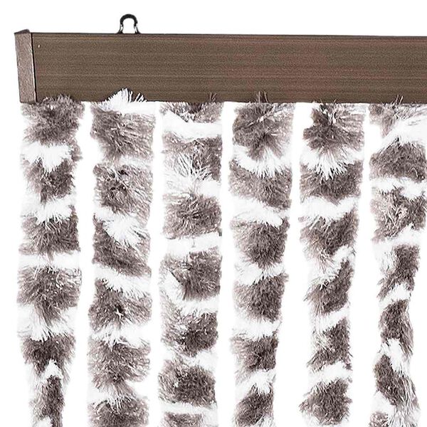 vidaXL Rideau anti-mouches taupe et blanc 56x200 cm chenille