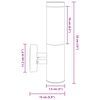 vidaXL Applique Murale Ext&eacute;rieure 2 pcs Noir 15 x 7,5 x 33 cm