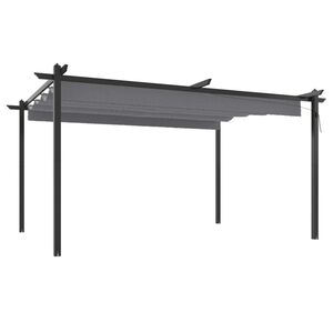 vidaXL Tonnelle de jardin avec toit r&eacute;tractable 4x3 m Anthracite