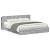 vidaXL Cadre de lit avec rangement Sonoma gris 200 x 200 cm
