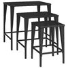vidaXL Tables gigognes 3 pcs noir résine tressée