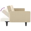 vidaXL Canap&eacute;-lit avec porte-gobelets cr&egrave;me tissu