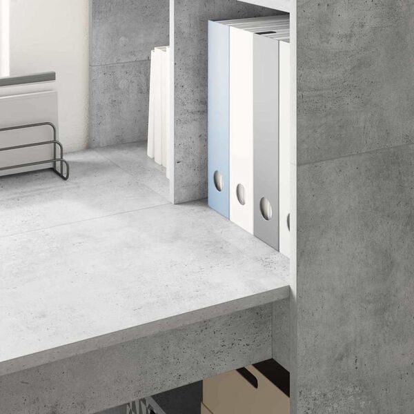 vidaXL Bureau Gris b&eacute;ton 122 x 67 x 145 cm Bois d'ing&eacute;nierie