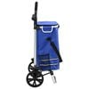 vidaXL Trolley de shopping Bleu 36,5 x 46,5 x 100,5 cm Tissu Oxford