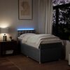 vidaXL Sommier &agrave; lattes de lit avec matelas Gris clair 90x200 cm Tissu