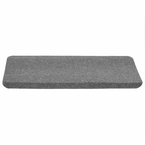 vidaXL Tapis d'escalier autocollants 15 pcs 65x24,5x3,5 cm Gris