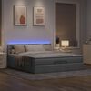 VidaXL Cadre de lit ottoman et matelas gris clair 200x200cm tissu