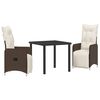 vidaXL Ensemble de salle &agrave; manger pour jardin 3 pc Marron polyrotin