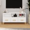 vidaXL Meuble TV Blanc brillant 102x36x50 cm Bois d'ing&eacute;nierie