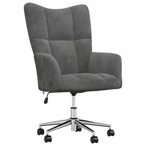 vidaXL Chaise de relaxation Gris fonc&eacute; Velours