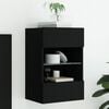 vidaXL Meuble TV mural avec lumi&egrave;res LED noir 40x30x60,5 cm