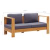 vidaXL Salon de jardin 4 pcs avec coussins Gris Bois d'acacia solide