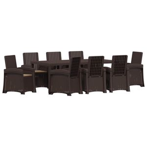 vidaXL Ensemble de salle &agrave; manger pour jardin 9 pc Marron et taupe PP
