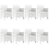 vidaXL Ensemble de salle &agrave; manger pour jardin 9 pcs Blanc Rattan Polt