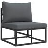 vidaXL Ensemble de canap&eacute; de jardin avec coussin 4 pcs Noir Aluminium