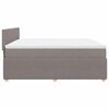 vidaXL Sommier &agrave; lattes de lit avec matelas Taupe 200x200 cm Tissu
