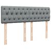 vidaXL Sommier &agrave; lattes de lit avec matelas Gris clair 140x190cm Tissu