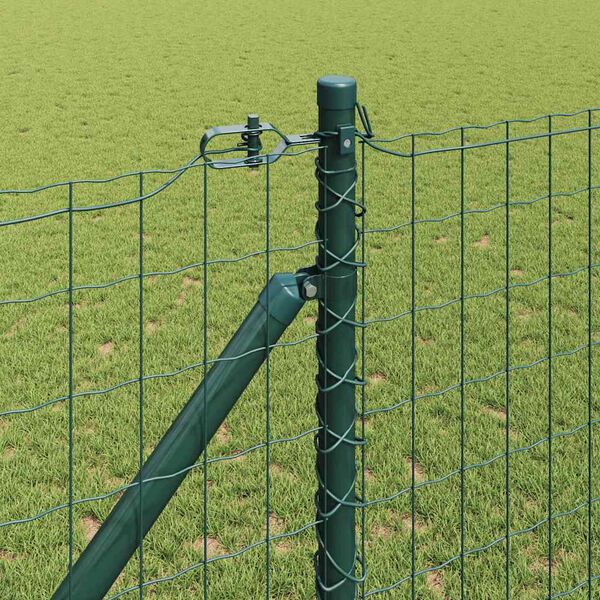 vidaXL Cl&ocirc;ture avec poteau Vert 1,4 x 10 m Acier et PVC