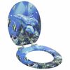 vidaXL Si&egrave;ge de toilette 2 pcs Bleu 44 x 38 cm Panneau MDF