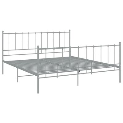 vidaXL Cadre de lit sans matelas gris métal 200x200 cm