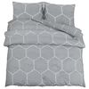 vidaXL Ensemble de housse de couette Gris 200x220 cm Coton