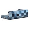 vidaXL Coussins de canap&eacute; palette lot de 3 Bleu Patchwork en denim