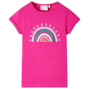 T-shirt pour enfants rose fonc&eacute; 92