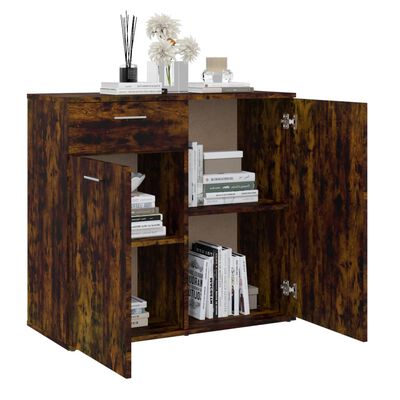 vidaXL Buffet Chêne fumé 80x36x75 cm Bois d'ingénierie