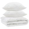 vidaXL Duvet toutes saisons avec oreiller 3 pi&egrave;ces Blanc Microfibre