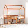 vidaXL Lit haut sans matelas cire marron 80x200 cm bois de pin massif