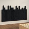 vidaXL T&ecirc;te de lit murale Noir 146,5x3x80 cm Bois massif de pin