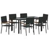 vidaXL Ensemble de salle &agrave; manger pour jardin 7 pc Noir polyrotin