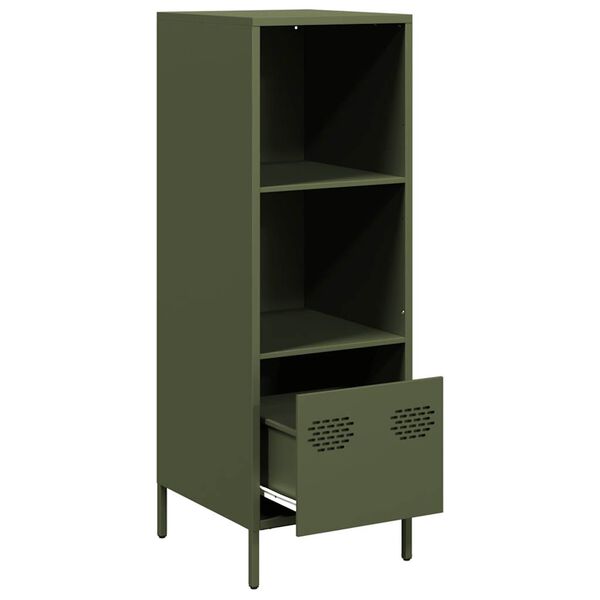 vidaXL Buffet vert olive 35x39x103,5 cm acier