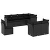 vidaXL Salon de jardin 8 pcs avec coussins noir r&eacute;sine tress&eacute;e