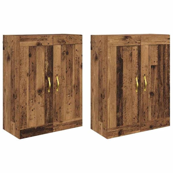 vidaXL Meuble mural Montage mural 2 pcs Bois ancien 69,5 x 34 x 90 cm