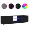 vidaXL Meuble TV avec lumi&egrave;res LED noir 140x40x36 cm