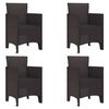 vidaXL Chaise de jardin 4 pc Marron Polypropyl&egrave;ne
