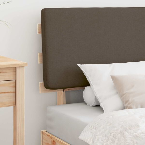 vidaXL Cadre de lit avec t&ecirc;te de lit rembourr&eacute;e Taupe 100 x 200 cm