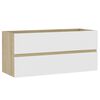 vidaXL Ensemble de meubles de bain Blanc et ch&ecirc;ne sonoma Agglom&eacute;r&eacute;