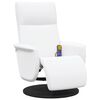 vidaXL Fauteuil inclinable de massage repose-pieds blanc similicuir
