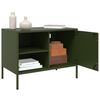 vidaXL Meubles TV 2 pcs vert olive 68x39x50,5 cm acier